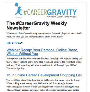career development newsletter from #CareerGravity