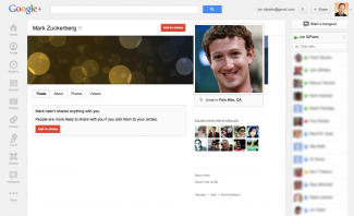 Mark Zuckerberg on Google Plus